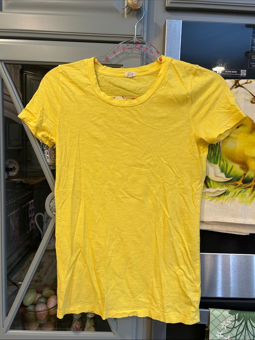 J. Crew Women's Bright Yellow Cotton Short-Sleeve Crewneck Tee